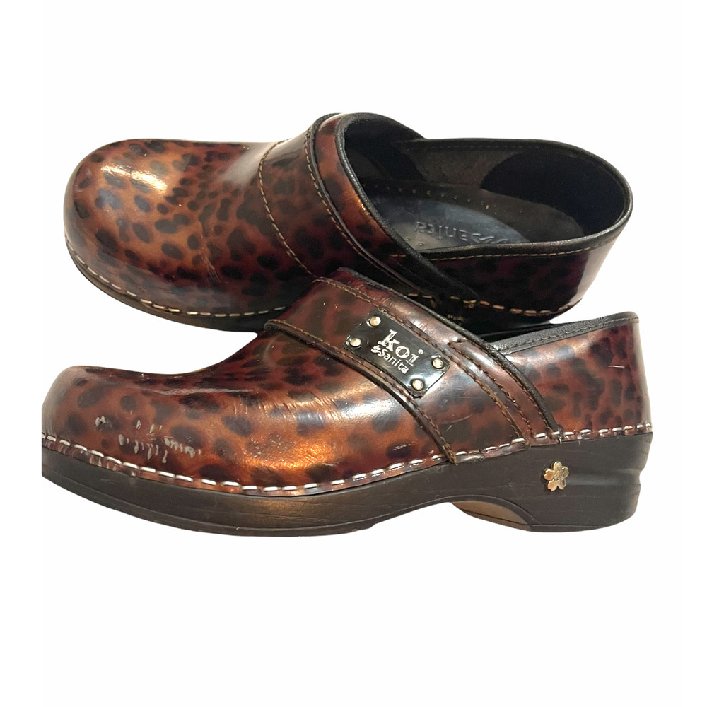 SANITA KOI LEOPARD SPOTTED CLOG SZ 37